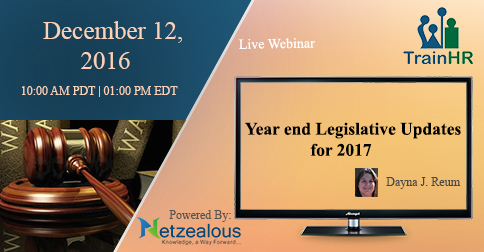 Overview:
This webinar will help the participant be ready for the first payroll in 2017, from taxation updates to reporting and deadline changes that will impact both the 2016 W-2 filing season and processing payroll into 2017. 
http://www.trainhr.com/control/w_product/~product_id=701505LIVE/?channel=mailer&camp=webinar&AdGroup=allconferencealerts_nov_2016_SEO